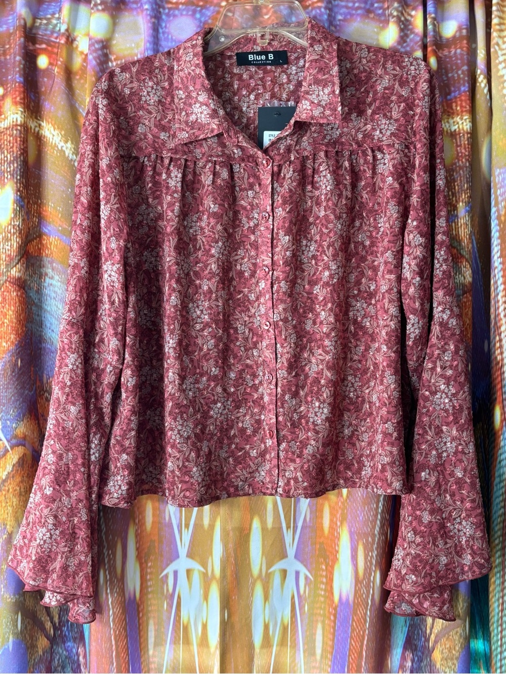 Boho Floral Button-Front Long Sleeve Top✨ NWT❤️